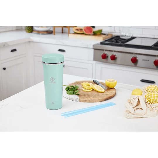 Vaso con bombilla doble straw tumbler 950ml Takeya Menta