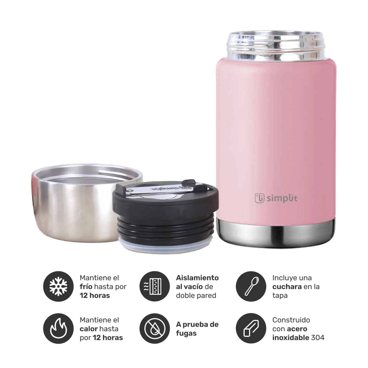Termo comida gris Simplit 750ml