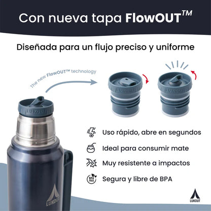 Termo Handle 1300 ml Lukout Metal Pink