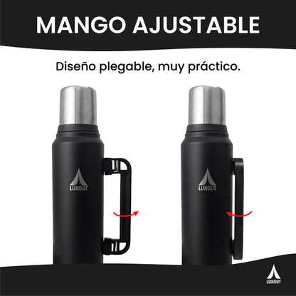 Termo Handle 1300 ml Lukout Metal Pink