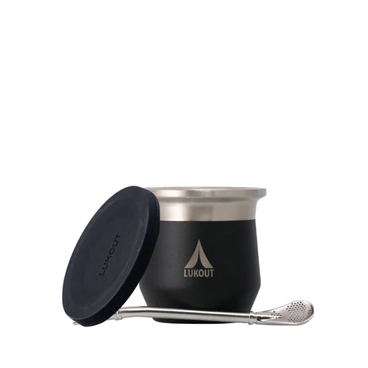 Mate térmico 170 ml + Tapa para mate incluida negro Lukout
