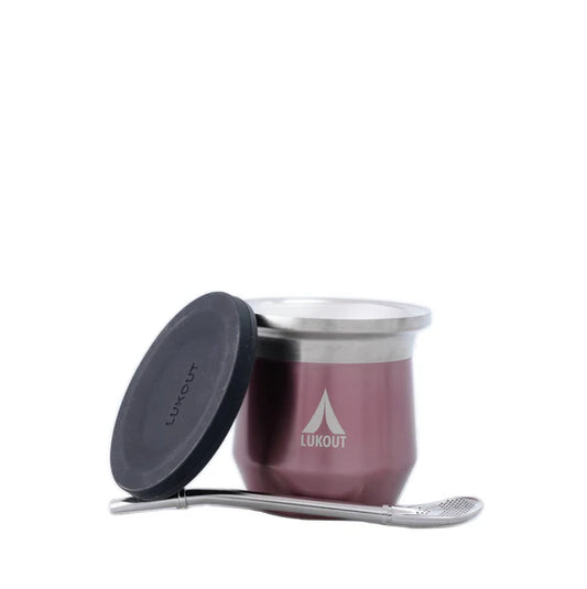 Mate térmico 170 ml + Tapa para mate incluida Lukout Metal Pink