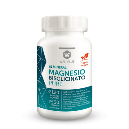 Pack x3 Magnesio bisglicinato pure 120caps Wellplus