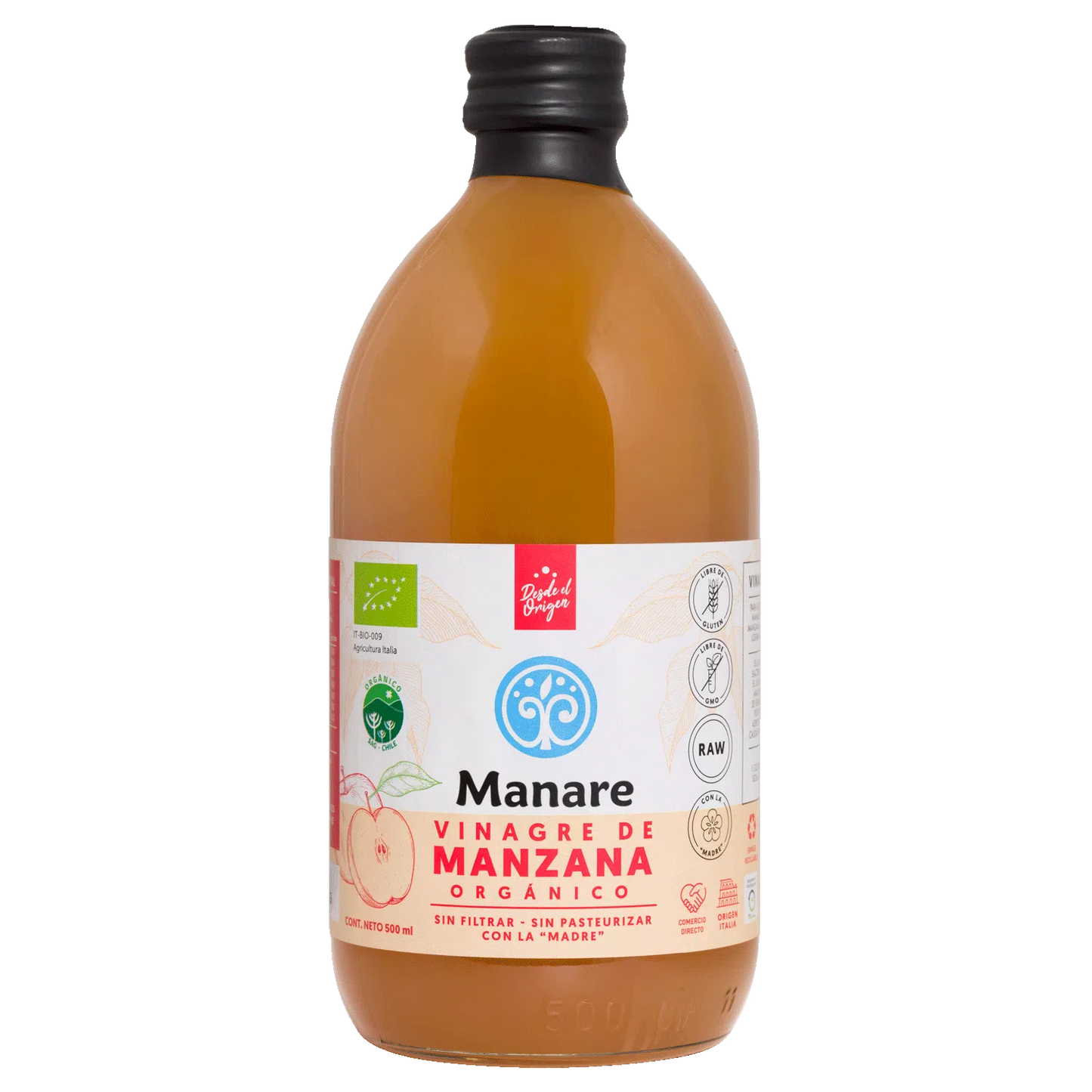 Vinagre Manzana 500ml Orgánico Manare