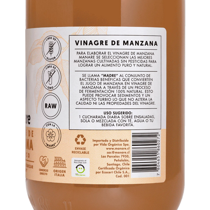 Vinagre Manzana 500ml Orgánico Manare