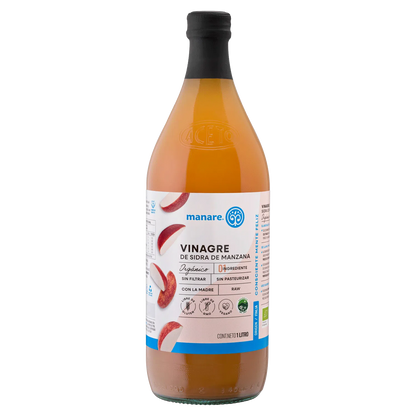 Vinagre de Sidra de Manzana 1 lt Orgánico Manare