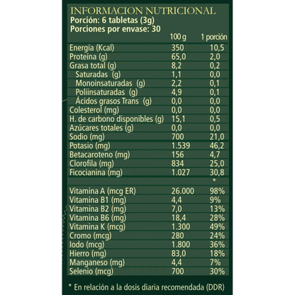 Spirulina beauty 500mg orgánica 180caps Aquasolar