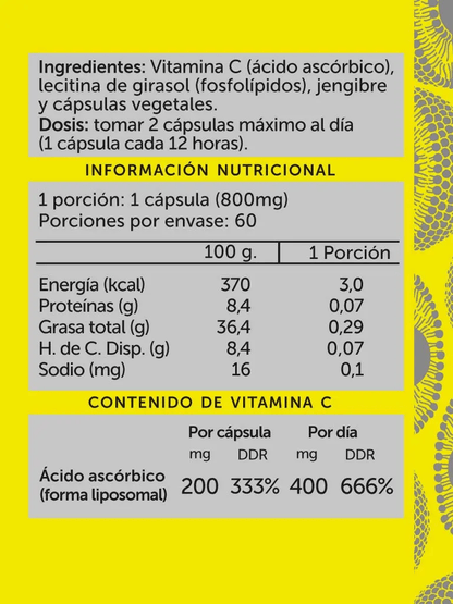 Vitamina C plus liposomal 60caps Wellplus