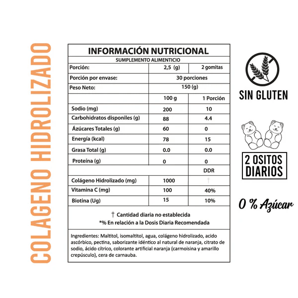Gomitas colágeno hidrolizado 60und Perfect Bear