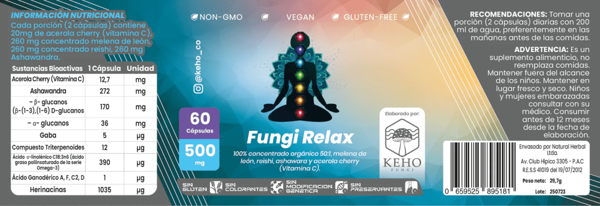 Fungi relax 500gr 60caps Keho