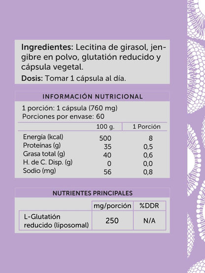 L Glutatión liposomal 60caps Wellplus