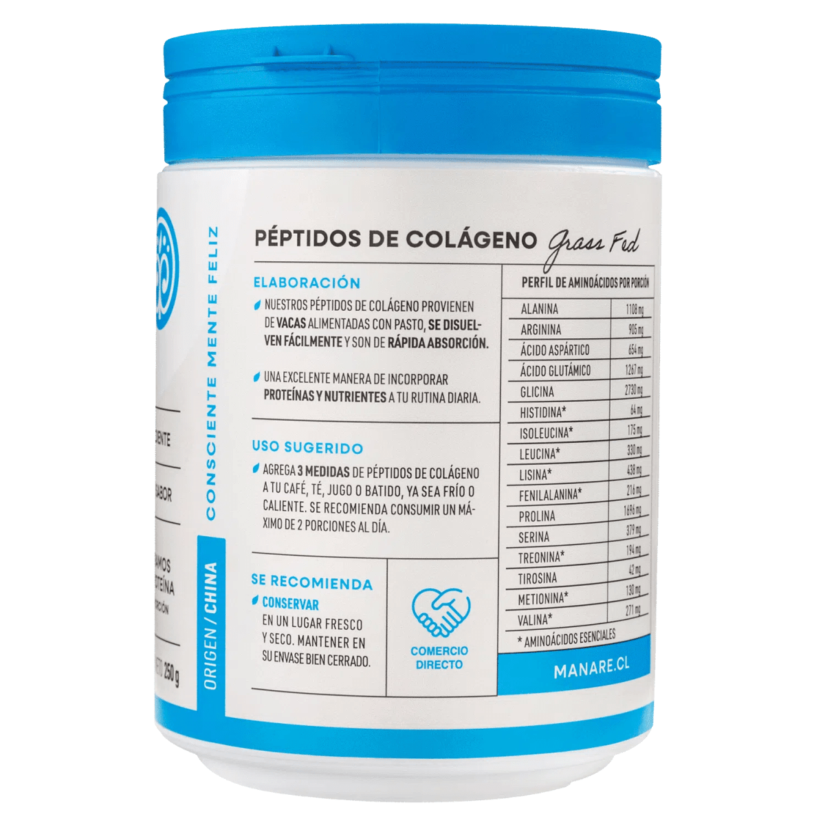Péptidos de Colágeno Hidrolizado 250gr Manare