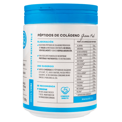 Péptidos de Colágeno Hidrolizado 250gr Manare