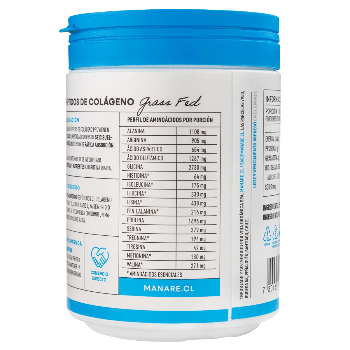 Péptidos de Colágeno Hidrolizado 250gr Manare