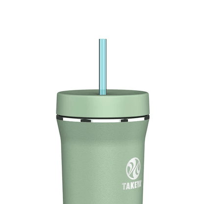 Vaso con bombilla doble straw tumbler 950ml Takeya Menta